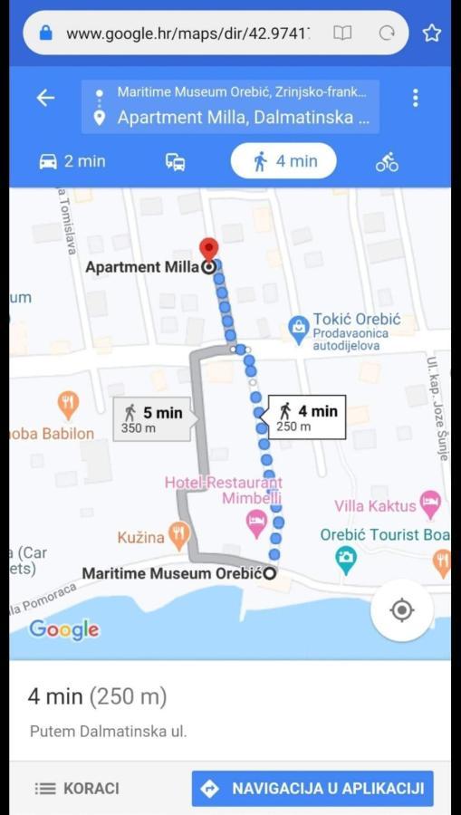 Apartment Milla Оребич Экстерьер фото